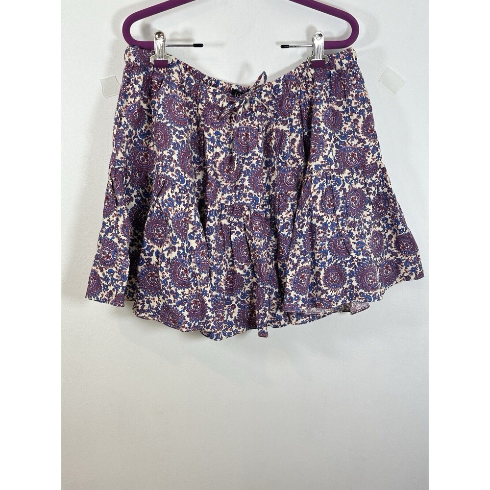 J. Crew Skirt Womens Cream Multicolor A-Line Flare Paisley 100% Linen Size